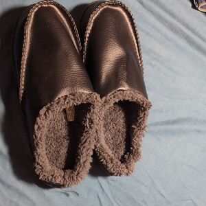 Muk Luks Black Fleece-Lined Slippers